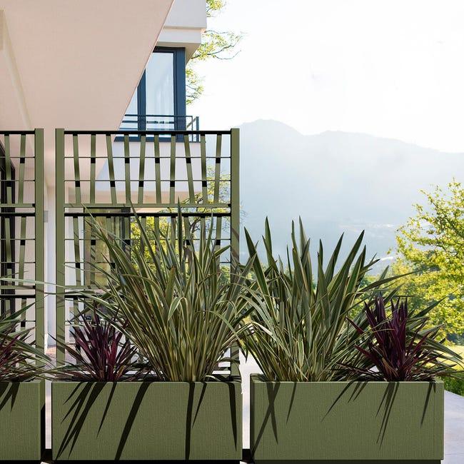 Leroymerlin Fioriera con grigliato ETHICA STEFANPLAST in polipropilene verde oliva H 140 x L 80 x P 36 cm Negozio