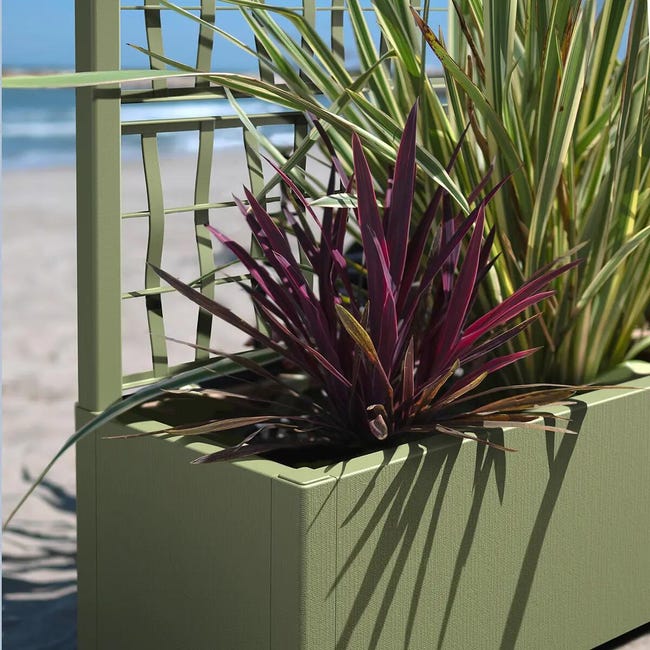 Leroymerlin Fioriera con grigliato ETHICA STEFANPLAST in polipropilene verde oliva H 140 x L 80 x P 36 cm Negozio