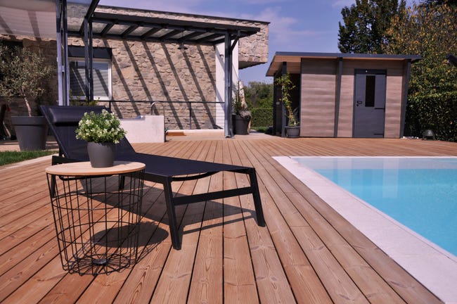 Leroymerlin Listone da incastro THERMOWOOD ONEK in legno 200 x 11.7 cm Sp 21 mm marrone Vendite stagionali