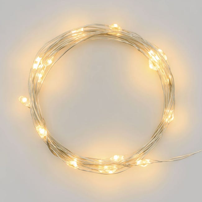 Leroymerlin Catena luminosa 100 lampadine LED bianco caldo Micro 1 m