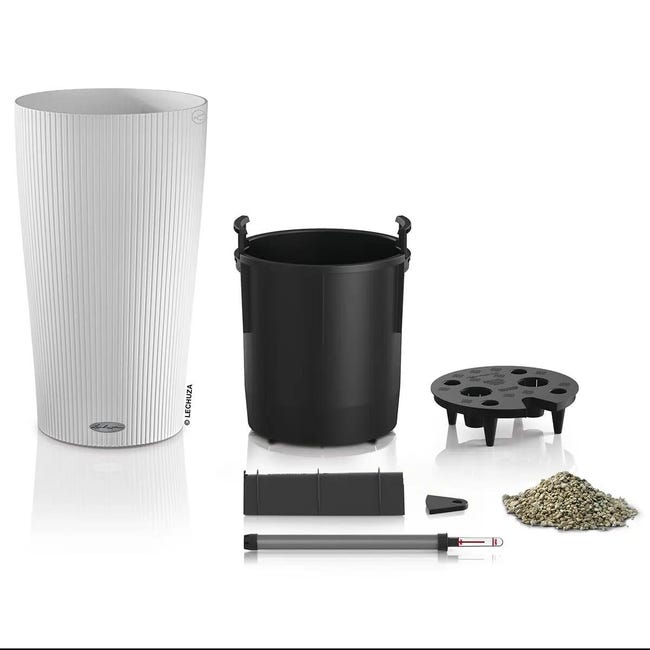 Leroymerlin Vaso per piante e fiori Cilindro Color 32 - Bianco LECHUZA in polipropilene bianco H 56 cm Ø 32 cm Offerte giornaliere