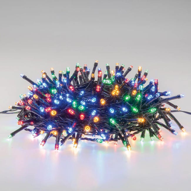 Leroymerlin Catena luminosa 300 lampadine LED multicolore 12.5 m Ritorno libero