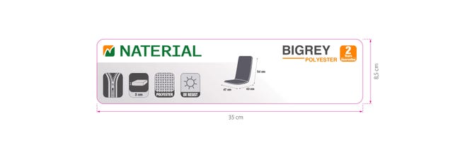Leroymerlin Cuscino per sedia a sdraio in poliestere BIGREY grigio antracite 97 x 47 x Sp 3 cm Ultimi tre giorni