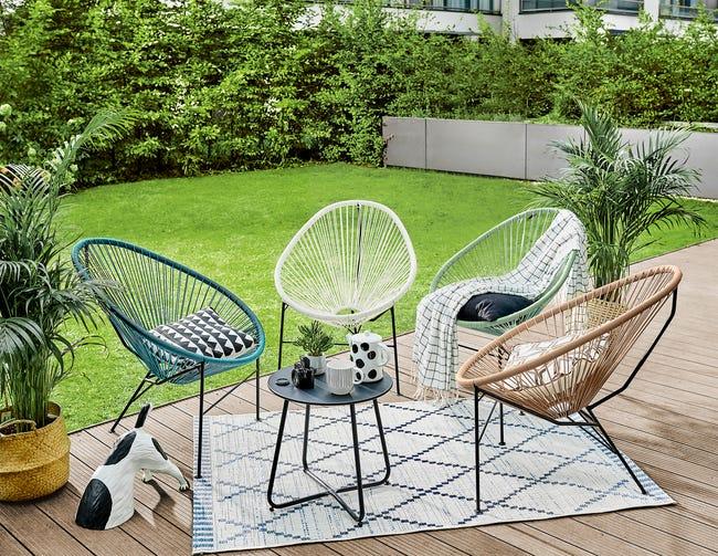 Leroymerlin Sedia da giardino senza cuscino Acapulco in acciaio con seduta in rattan sintetico verde Latest stili