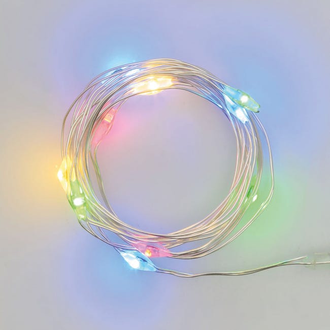 Leroymerlin Catena luminosa 10 lampadine LED multicolore Micro 1 m Promozione temporanea