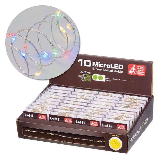 Leroymerlin Catena luminosa 10 lampadine LED multicolore Micro 1 m Promozione temporanea