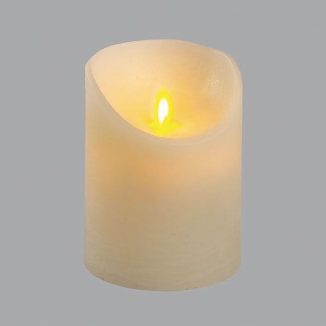 Leroymerlin Candela avorio moving flame bianco caldo H 10 cm Sostegno trimestrale