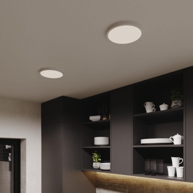 Leroymerlin Pannello LED Sanoa bianco Ø 22.8 cm INSPIRE Luce cct regolazione da bianco caldo a bianco freddo 2500 LUMEN In vendita