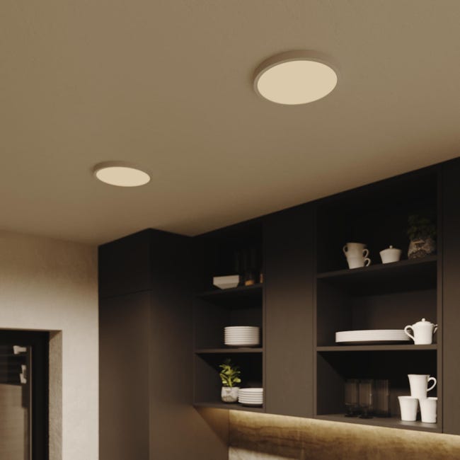 Leroymerlin Pannello LED Sanoa bianco Ø 22.8 cm INSPIRE Luce cct regolazione da bianco caldo a bianco freddo 2500 LUMEN In vendita