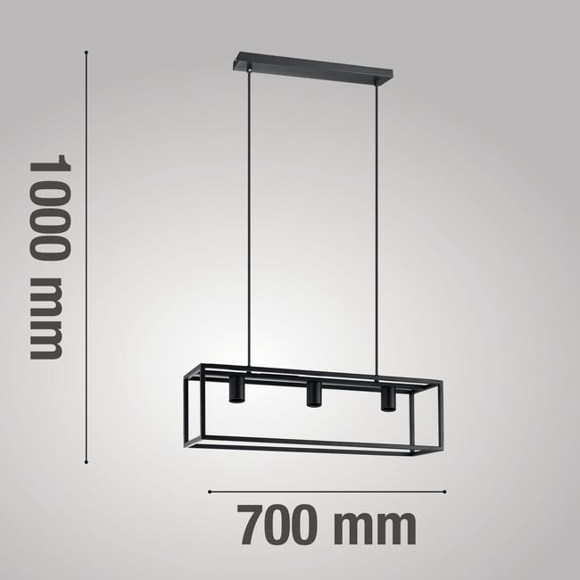 Leroymerlin Lampadario Design Eldrick nero 3x E27 INSPIRE In Linea