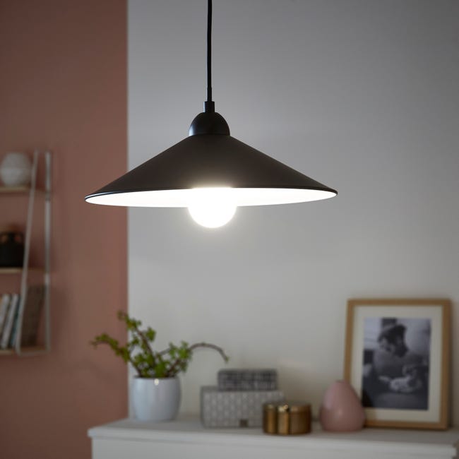 Leroymerlin Lampadario Industriale Braga nero E27 INSPIRE Affare Del Giorno