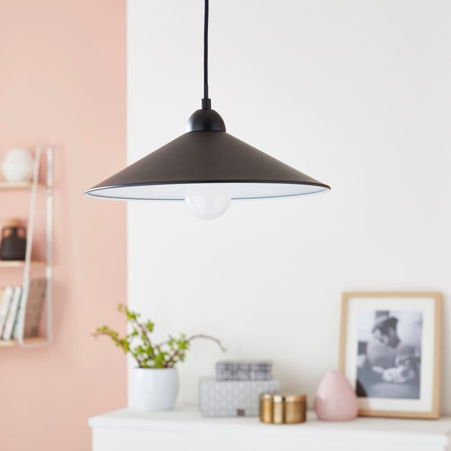Leroymerlin Lampadario Industriale Braga nero E27 INSPIRE Affare Del Giorno
