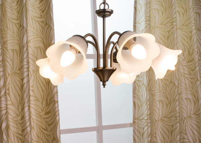 Leroymerlin Lampadario Neoclassico Victoria oro cristallo 5x E14 INSPIRE Convenienza