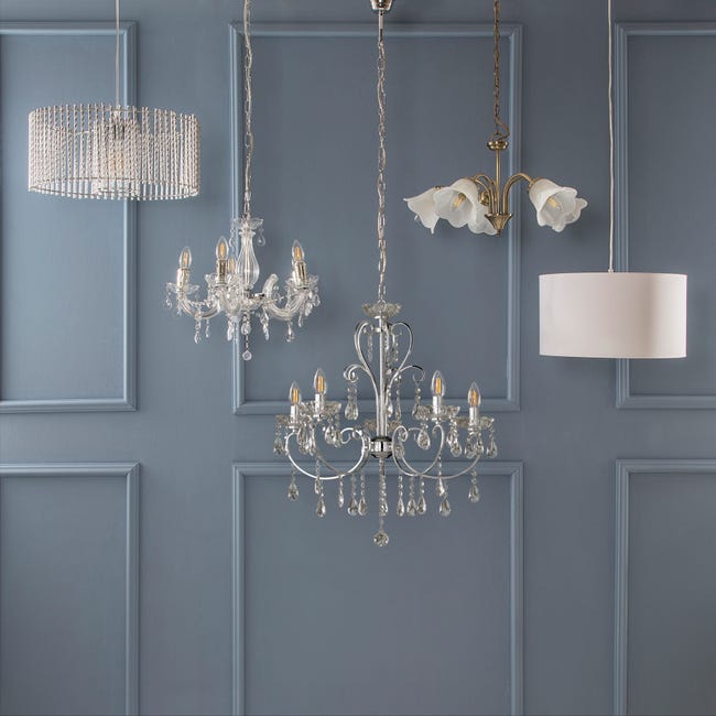 Leroymerlin Lampadario Neoclassico Victoria oro cristallo 5x E14 INSPIRE Convenienza