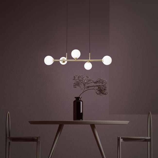 Leroymerlin Lampadario Glamour Callas dorato 5x G9 INSPIRE Presa