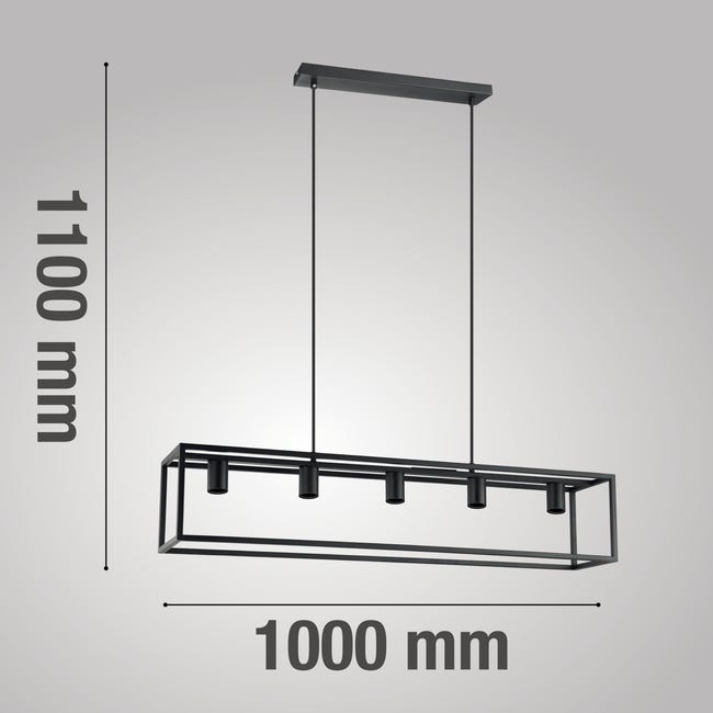 Leroymerlin Lampadario Design Eldrick nero 5x E27 INSPIRE Offerta