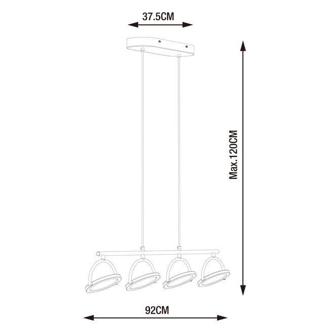 Leroymerlin Lampadario LED design Diuna nero Ø95cm luce con 3 temperature di colore 2816 lumen INSPIRE Outlet