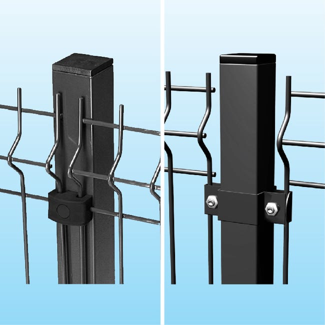 Leroymerlin Collare di fissaggio in ACCIAIO FERRO BULLONI Doppio quadrato H 3.5 cm x L 11 cm x L 11 cm antracite Grandi sconti