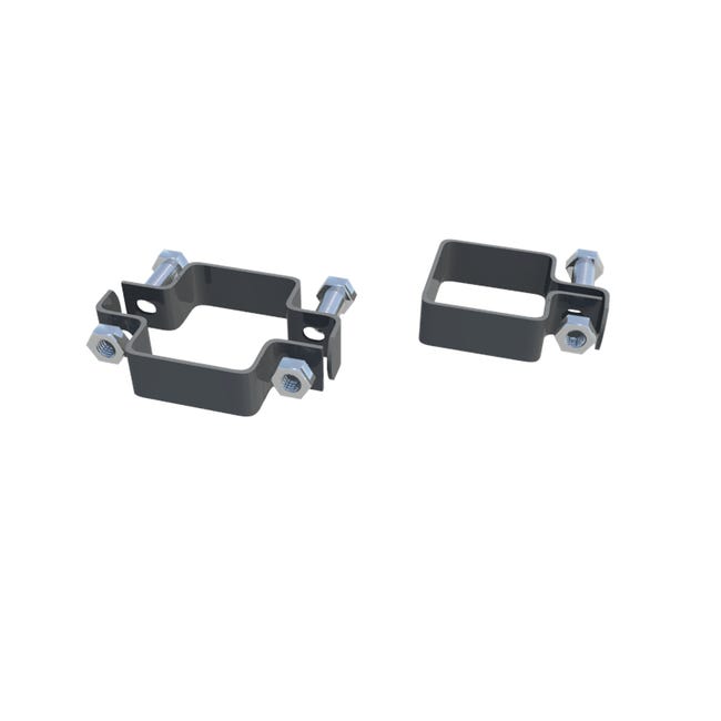Leroymerlin Collare di fissaggio in ACCIAIO FERRO BULLONI Doppio quadrato H 3.5 cm x L 11 cm x L 11 cm antracite Grandi sconti