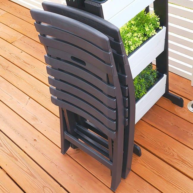 Leroymerlin Sedia da giardino senza cuscino Birki pieghevole in polipropilene con seduta in polipropilene antracite Ultimi tre giorni