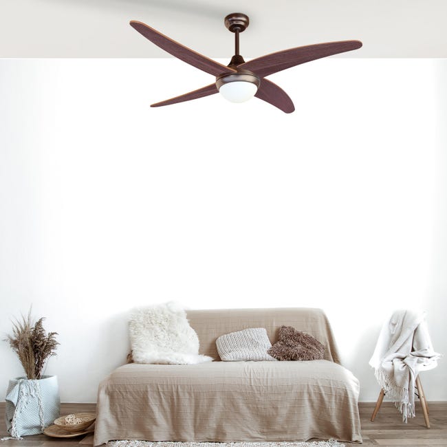 Leroymerlin Ventilatore da soffitto Mar Regal noce scuro Ø 122 cm CCT dimmerabile SULION IP20 Promozione temporanea
