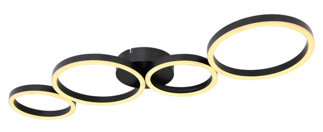 Leroymerlin Plafoniera LED moderno Venosa nero luce calda GLOBO Solo un giorno rimasto