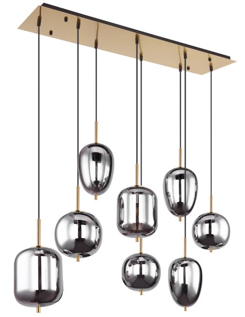 Leroymerlin Lampadario Moderno Blacky I 8x E14 GLOBO Super sconto