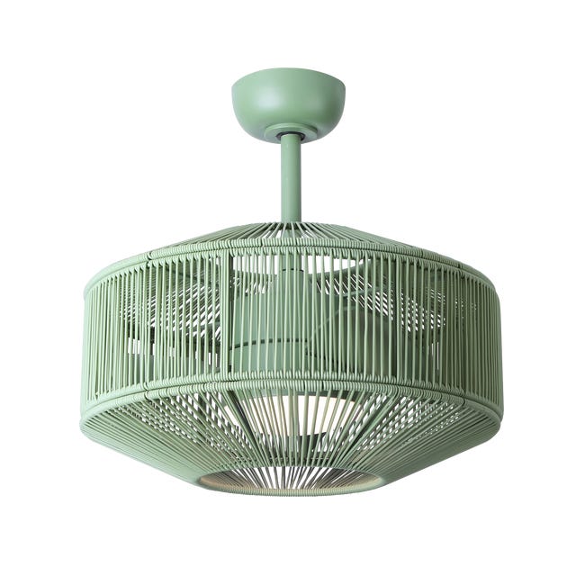 Leroymerlin Ventilatore da soffitto Jade verde Ø 52.5 cm CCT dimmerabile SULION IP44 Enormi sconti
