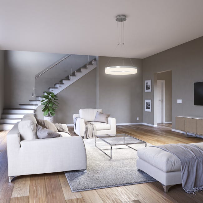 Leroymerlin Lampadario LED moderno Ring grigio 1850 lumen ARTIKA Trasporto libero internazionale
