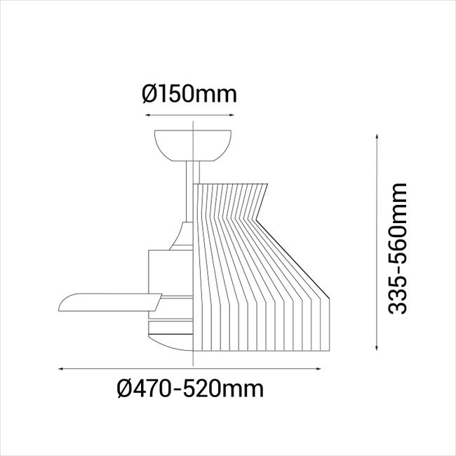 Leroymerlin Ventilatore da soffitto Natar legno Ø 52 cm CCT dimmerabile SULION IP44 Officina