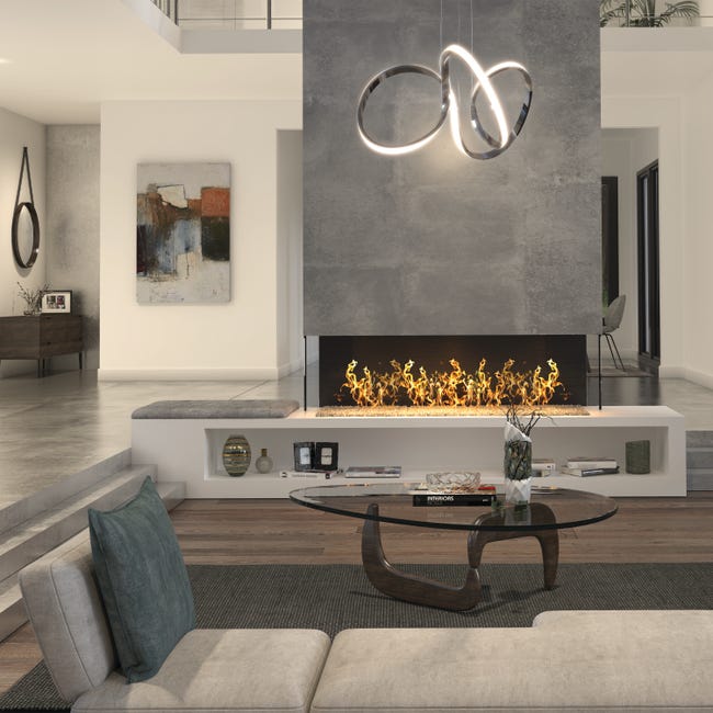 Leroymerlin Lampadario LED moderno Swirl grigio 1700 lumen ARTIKA In vendita