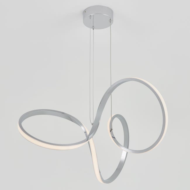 Leroymerlin Lampadario LED moderno Swirl grigio 1700 lumen ARTIKA In vendita