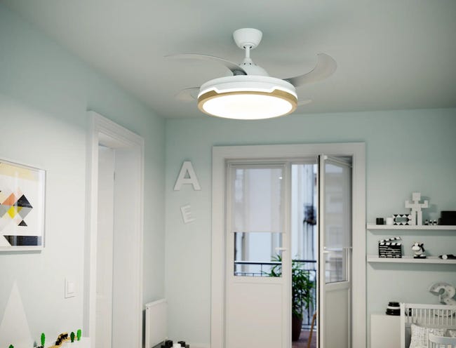 Leroymerlin Ventilatore da soffitto Yang bianco Ø 107 cm CCT SULION IP20 Nuovo