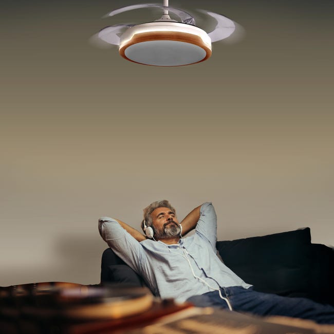 Leroymerlin Ventilatore da soffitto Yang bianco Ø 107 cm CCT SULION IP20 Nuovo