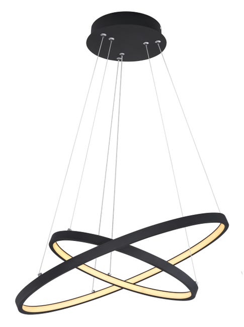 Leroymerlin Lampadario LED moderno Ralph nero luce calda 1500 lumen GLOBO Vendita