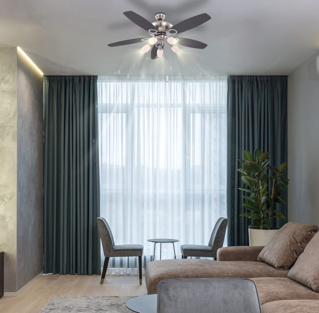 Leroymerlin Ventilatore da soffitto JERRY faggio Ø 130 cm GLOBO IP20 Consegna Veloce