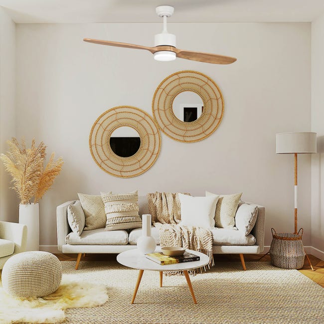 Leroymerlin Ventilatore da soffitto Bambu bambù Ø 132 cm dimmerabile SULION IP20 Affare Del Giorno