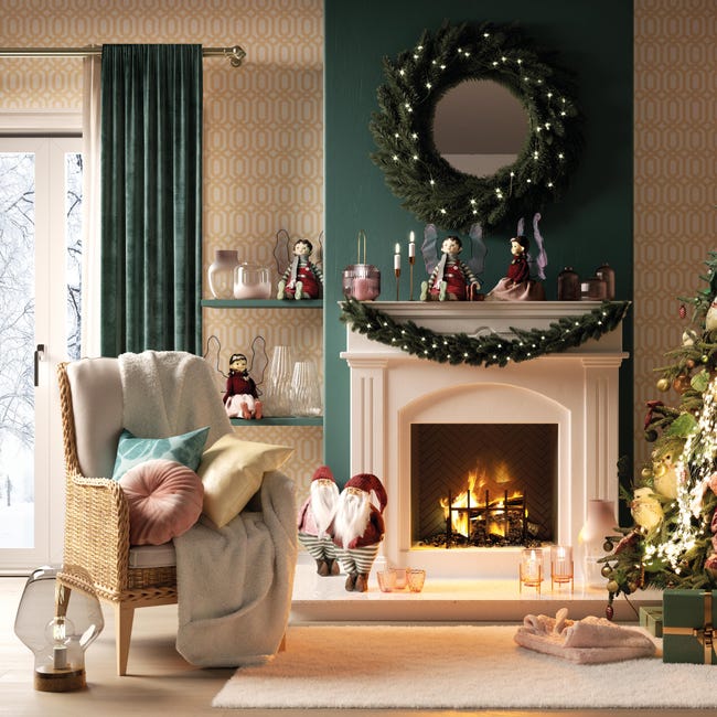 Leroymerlin Tappeto tapp. Twinkle white natale antiscivolo bianco L 170 x L 120 cm Outlet