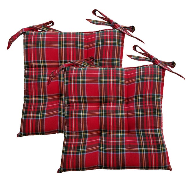 Leroymerlin Set 2 cuscini per sedia in poliestere rosso 40 x 40 x Sp 4 cm Offerte