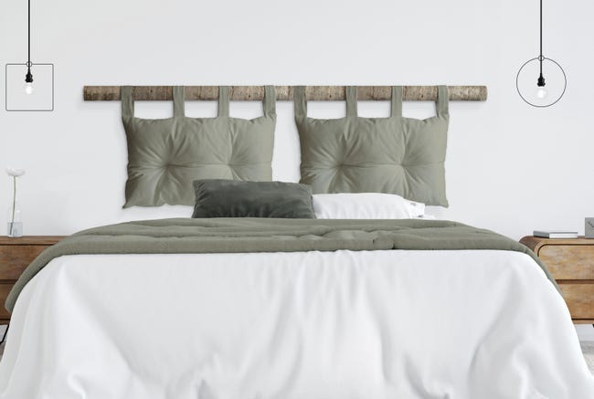 Leroymerlin Cuscino testata letto Ecopelle grigio chiaro 45 x 70 cm Nuova