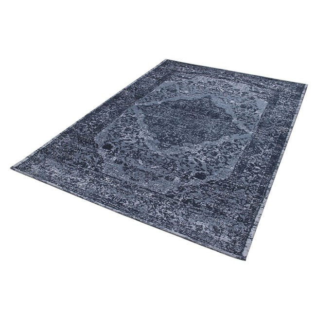 Leroymerlin Tappeto Argentella orientale in cotone blu L 200 x L 140 cm Offerta speciale