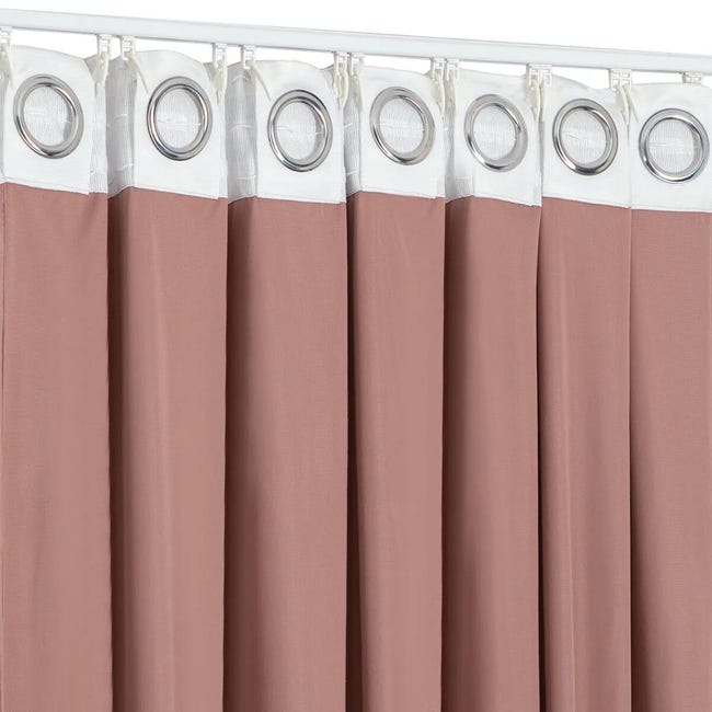 Leroymerlin Tenda Mystic rosa occhiello e fettuccia e passanti nascosti 135x280 cm Offerta natalizia