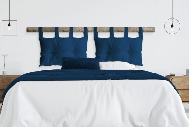 Leroymerlin Cuscino testata letto Ecopelle blu chiaro 45 x 70 cm Offerta San Valentino