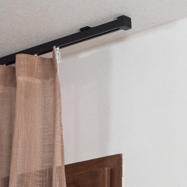 Leroymerlin Kit per binario tenda per onda semplice square senza corda nero in alluminio 200 cm Vendita calda