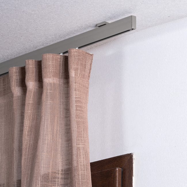 Leroymerlin Kit per binario tenda per onda semplice futura senza corda nickel in alluminio 160 cm Latest fashion