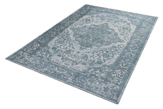 Leroymerlin Tappeto New Argentella orientale in cotone blu L 150 x L 80 cm Offerta temporanea