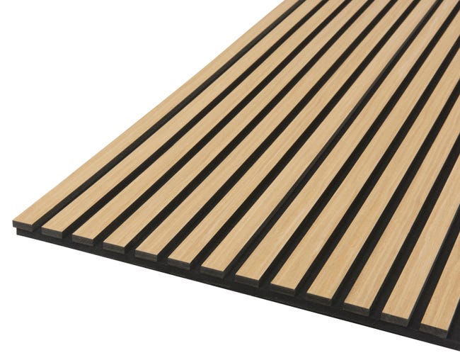 Leroymerlin Pannello decorativo fonoassorbente Quanti FIBROTECH Rovere chiaro L 244 x L 52 cm Sp 18 mm Offerte giornaliere