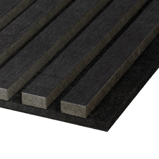 Leroymerlin Pannello decorativo fonoassorbente Superior FIBROTECH Quercia nera L 244 x L 60 cm Sp 22 mm Ritorno libero