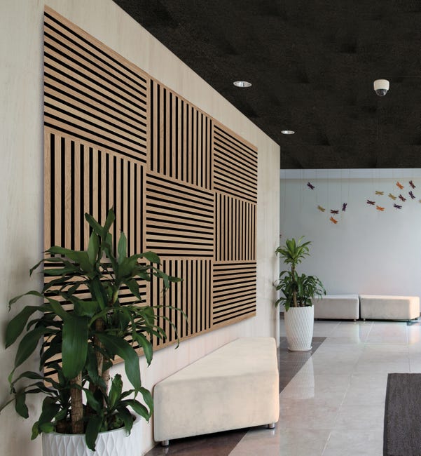 Leroymerlin Pannello decorativo fonoassorbente Square Superior FIBROTECH Rovere chiaro L 52 x L 52 cm Sp 22 mm confezione da 2 pezzi Ultimo giorno