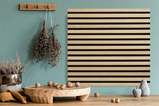 Leroymerlin Pannello decorativo fonoassorbente Square Superior FIBROTECH Rovere chiaro L 52 x L 52 cm Sp 22 mm confezione da 2 pezzi Ultimo giorno